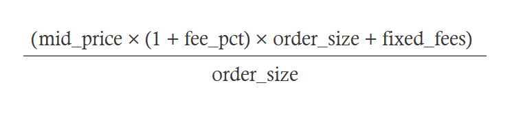 Ask price with transaction cost